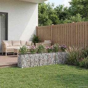 vidaXL Ανασηκωμένο κρεβάτι gabion 2 pcs Ασημί