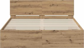 vidaXL Κρεβάτι με Κεφαλάρι Artisan Δρυς 120 x 200 cm
