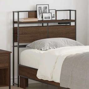 vidaXL Κεφαλάρι Αποθήκης με ράφι Καφέ δρυς 80 cm Επεξεργασμένο ξύλο