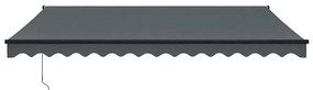 vidaXL Τέντα Πτυσσόμενη Ανθρακί 4 x 3 μ. Ύφασμα και Αλουμίνιο