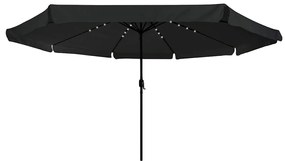 vidaXL Ομπρέλα Κήπου Μαύρο 395 x 395 x 245 εκ. Πολυεστέρας, Χάλυβας