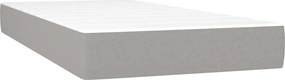 vidaXL Κρεβάτι Boxspring με Στρώμα &amp; LED Αν.Γκρι 80x200 εκ. Υφασμάτινο