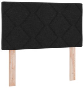 vidaXL Κρεβάτι Box Spring  με Στρώμα Μαύρο 80x200 εκ. Υφασμα
