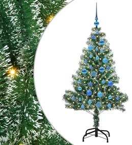 vidaXL Τεχνητό Δέντρο Χριστουγέννων με Χιόνι και Φώτα LED 150 cm