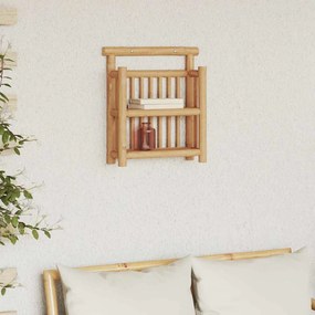 vidaXL Ράφι Τοίχου με ράφι με αποθήκευση Καφέ 40 x 13 x 44 εκ. Μπαμπού