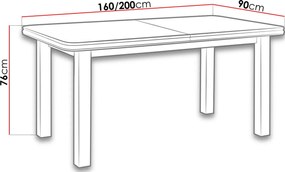 Επεκτεινόμενο τραπέζι Venus V - 160.00Χ90.00Χ76.00cm