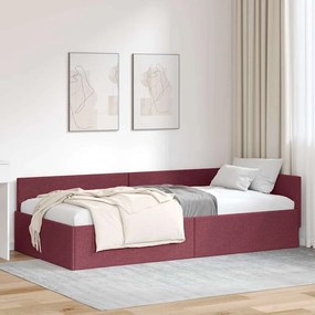vidaXL Κρεβάτι Γωνίας Μπορντό 80 x 200 cm Ύφασμα και Έργο ξύλου