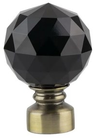 Κουρτινόβεργα διπλή απλή Cristal Noir 25/19 – με στήριξη στην οροφή – χρυσό αντικέ - 180 cm