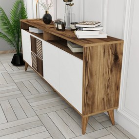 Μπουφές Καρυδιά / Λευκό MILAN 180x35x78