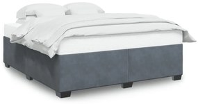 Σκελετός Κρεβατιού Χωρίς Στρώμα Σκ. Γκρι 200x200 εκ. Βελούδινο