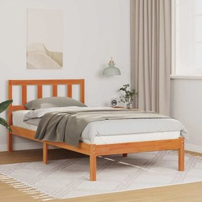 vidaXL Σκελετός Κρεβατιού Καφέ κεριού 75 x 190 cm Μασίφ ξύλο πεύκου