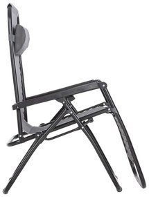 Καρέκλα - Πολυθρόνα COMPANION RELAX C5095.11 Μαύρο Μέταλλο με Γκρί Textiline 67x145x110Υεκ. 2αδα 67x145x110 εκ.