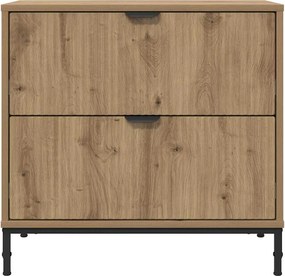 vidaXL Κομοδίνο artisan δρυς 63.5 x 36 x 61 εκ Επεξεργασμένο ξύλο