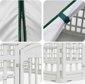 vidaXL Παιχνιδόσπιτο Σκύλου 6 Πάνελ 122 x 106,5 x 82 εκ Πλαστικό Λευκό