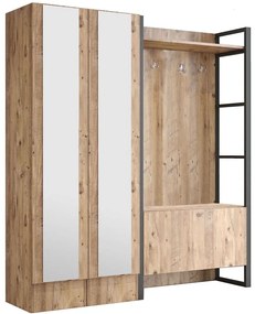 Έπιπλο Εισόδου 956LCS2816 161x35,5x180cm Pine Μοριοσανίδα, Μέταλλο