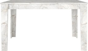 Τραπέζι Darlen Megapap χρώμα λευκό εφέ μαρμάρου 125x72x74εκ.