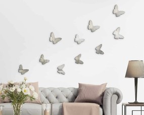 Διακοσμητικά αυτοκόλλητα τοίχου Silver Butterflies 3D Ango