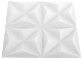 Πάνελ Τοίχου 3D 24 τεμ. Λευκό Origami 50 x 50 εκ. 6 μ² - Λευκό