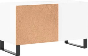 vidaXL Δισκοθήκη Γυαλ. Λευκή 85 x 38 x 48 εκ. από Επεξεργασμένο Ξύλο