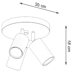 Sollux Φωτιστικό οροφής Ring 3,ατσάλι,3xGU10/40w