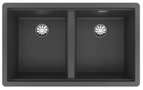 TEKA RADEA R10 2B 750 M-TG Ένθετος Γρανιτένιος νεροχύτης Dark Grey Μ75xΠ45.6εκ
