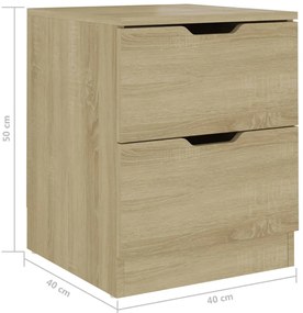 vidaXL Κομοδίνα 2 τεμ. Sonoma Δρυς 40 x 40 x 50 εκ. από Επεξεργ. Ξύλο
