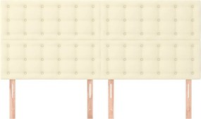 vidaXL Κεφαλάρι Κρεμ 180x5x118/128 εκ. από Συνθετικό Δέρμα