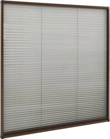 vidaXL Σήτα Παραθύρου Πλισέ Καφέ 120 x 120 εκ. από Αλουμίνιο