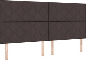 vidaXL Κρεβάτι box spring με στρώμα Σκούρο Καφέ 200 x 200 cm Ύφασμα