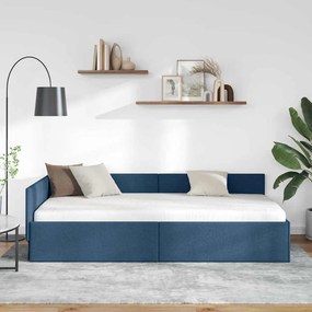 vidaXL Κρεβάτι Γωνίας Μπλε 100 x 200 cm ύφασμα