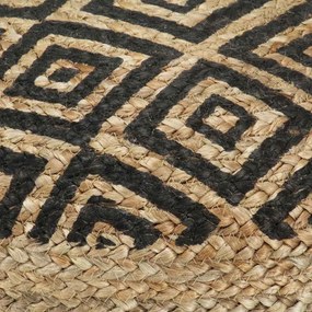 vidaXL Πουφ Χειροποίητο Μαύρο 45 x 30 εκ. από Γιούτα