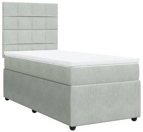 ΚΡΕΒΑΤΙ BOXSPRING ΜΕ ΣΤΡΩΜΑ ΑΝΟΙΧΤΟ ΓΚΡΙ 90X190 ΕΚ. ΒΕΛΟΥΔΙΝΟ 3292214