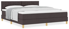 vidaXL Κρεβάτι box spring με στρώμα Σκούρο Καφέ 180 x 200 cm ύφασμα