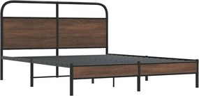 vidaXL Πλαίσιο Κρεβατιού Χωρ. Στρώμα Καφέ Δρυς 150x200εκ. Επ. Ξύλο