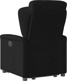 vidaXL Πολυθρόνα Ανακλινόμενη με Ανύψωση Μαύρη Υφασμάτινη