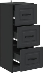 vidaXL Ντουλάπι με Συρτάρια Μαύρο 33 x 34,5 x 87 εκ.
