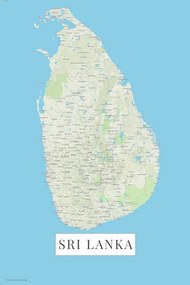 Χάρτης Sri Lanka color, (26.7 x 40 cm)