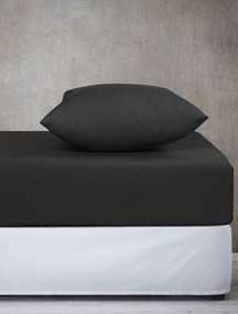 ΣΕΝΤΟΝΙ ANTHRACITE MONOCHROME Μαύρο Σεντόνι υπέρδιπλο με λάστιχο: 160 x 200+30 εκ. MADI