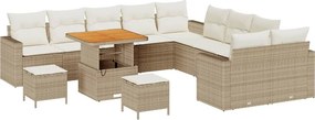 vidaXL Σετ Καναπέ Κήπου 13 pcs Μπεζ συνθετικό ρατάν