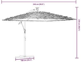 Ομπρέλα Κήπου με Ατσάλινο Ιστό Λευκή 246x246x230 εκ. - Λευκό
