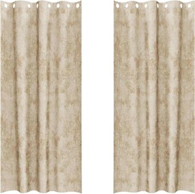 vidaXL Βελούδινες Κουρτίνες 2 pcs Κρεμ 225 x 140 εκ. Βελούδο
