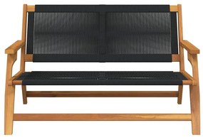 vidaXL Παγκάκι Κήπου Μαύρο 76x122x73 εκ. Μασίφ ξύλο ακακίας