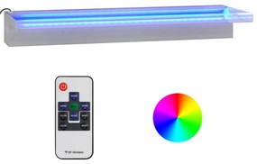 vidaXL Σιντριβάνι Καταρράκτης Πισίνας με RGB LED 60 εκ Ανοξειδ. Ατσάλι