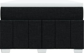 vidaXL Κρεβάτι Boxspring με Στρώμα Μαύρο 120x200 εκ. Υφασμάτινο