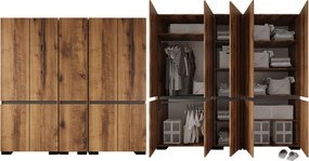Ντουλάπα Καρυδί / Ανθρακί DREGIU 225x52x210