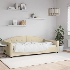VidaXL Καναπές Κρεβάτι Κρεμ 100 x 200 εκ. Υφασμάτινος