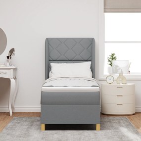 vidaXL Κρεβάτι με στρώμα Box Spring  Γκρι 80x200 εκ. Υφάσματος