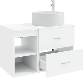 vidaXL Σετ Επίπλων Μπάνιου 2 pcs Λευκό Επεξεργασμένο Ξύλο