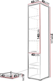 Ντουλάπα Concept Pro I-Leuko - 45.00Χ46.00Χ217.00cm