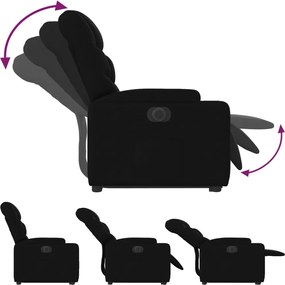 vidaXL Πολυθρόνα Ηλεκτρική Ανακλινόμενη με Ανύψωση Μαύρη Υφασμάτινη